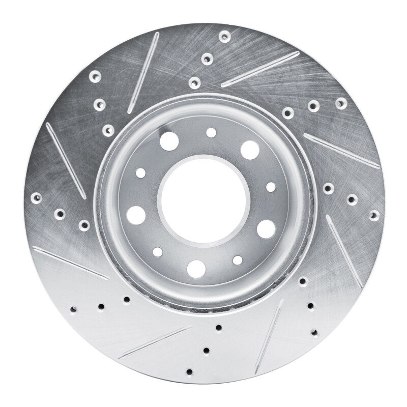Ram Promaster 1500 Brake Rotor (1) - Front Right - R1 Concepts - Drilled & Slotted - Silver - `14-`25